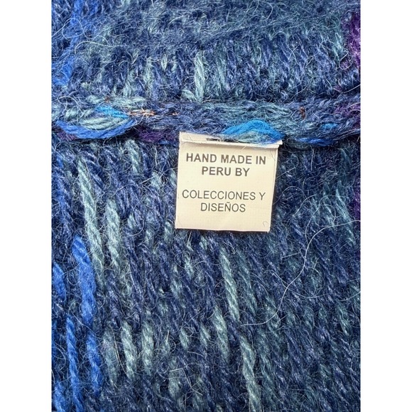 The Alpaca Connection Sweater Womens Small Blue Cardigan Fair Isle Knit Handmade - Picture 7 of 10